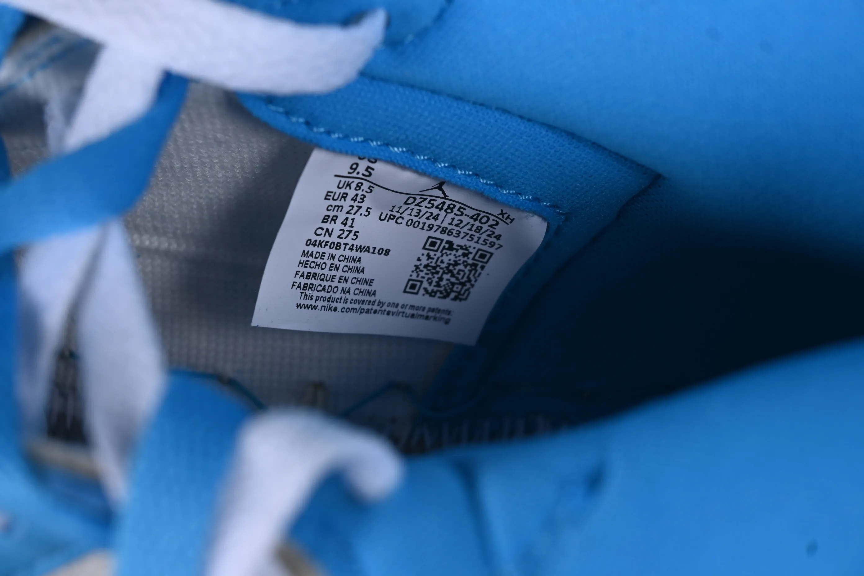All categories Air Jordan Jordan series basketball shoes Air Jordan 1 High Foreign trade version Air Jordan 1 High OG "UNC Reimagined" AJ1 Joe 1 distressed North Carolina blue DZ5485-402